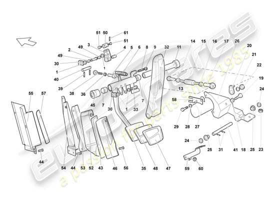 a part diagram from the lamborghini reventon roadster parts catalogue