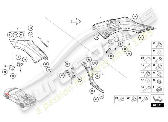 a part diagram from the lamborghini revuelto parts catalogue