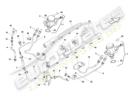 a part diagram from the lamborghini lp560-4 spider (2012) parts catalogue
