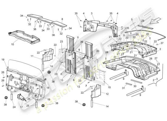 a part diagram from the lamborghini gallardo spyder (2006) parts catalogue