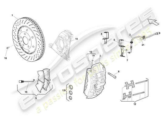 a part diagram from the lamborghini blancpain sts (2013) parts catalogue