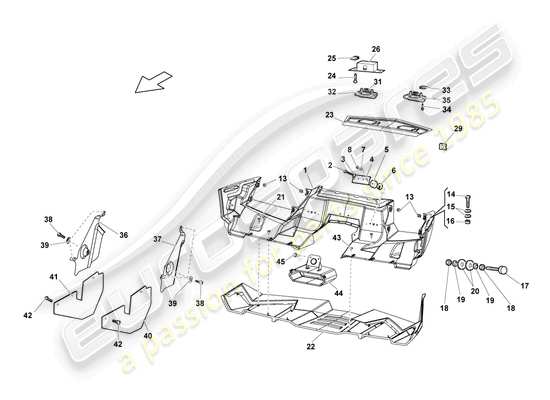 a part diagram from the lamborghini reventon roadster parts catalogue