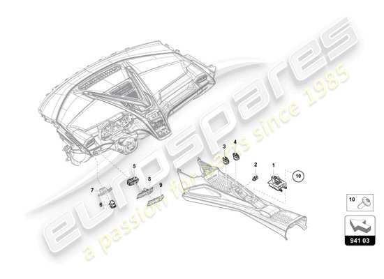 a part diagram from the lamborghini revuelto parts catalogue