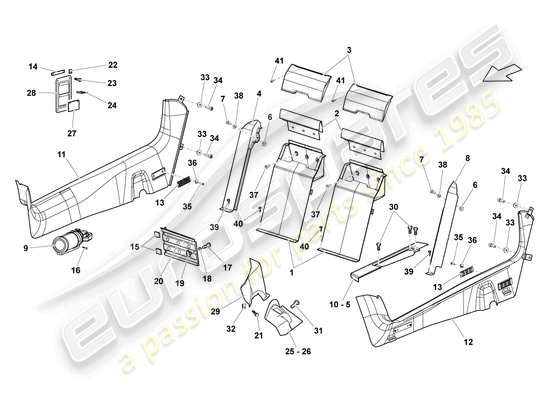 a part diagram from the lamborghini lp670-4 sv (2010) parts catalogue