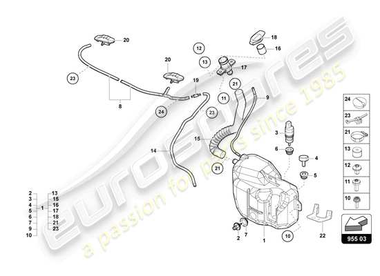 a part diagram from the lamborghini countach lpi 800-4 (2022) parts catalogue