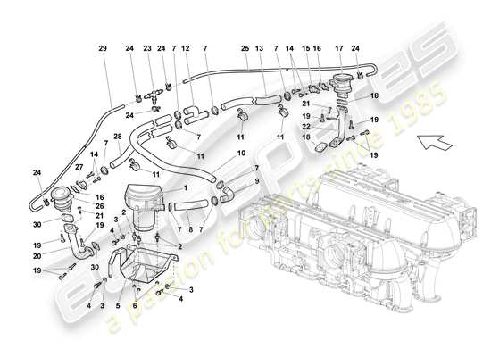a part diagram from the lamborghini lp640 coupe (2008) parts catalogue