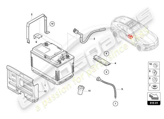 a part diagram from the lamborghini urus parts catalogue