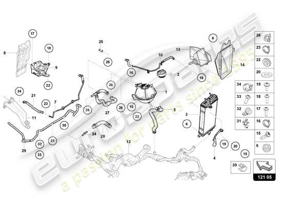 a part diagram from the lamborghini huracan tecnica parts catalogue