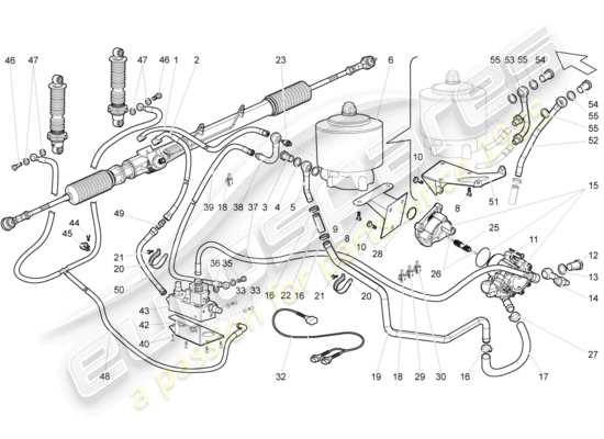 a part diagram from the lamborghini gallardo coupe (2006) parts catalogue