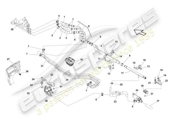 a part diagram from the lamborghini lp560-4 coupe (2011) parts catalogue
