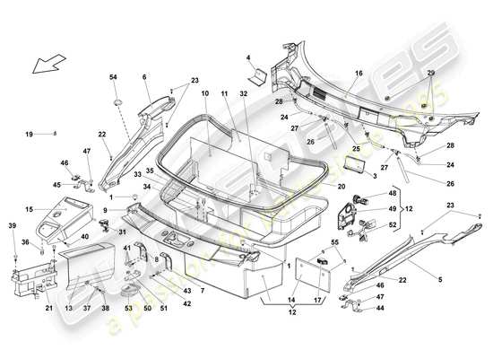 a part diagram from the lamborghini lp560-4 coupe (2009) parts catalogue