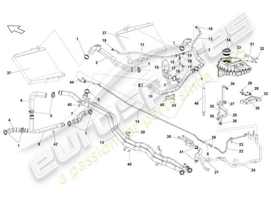a part diagram from the lamborghini lp560-4 spider (2011) parts catalogue