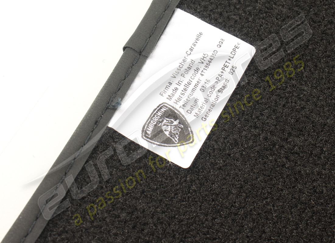 NEW LAMBORGHINI 1 SET FOOT MATS. PART NUMBER 4T1864435DQG8 (4) new lamborghini 1 set foot mats. part number 4t1864435dqg8 (4)