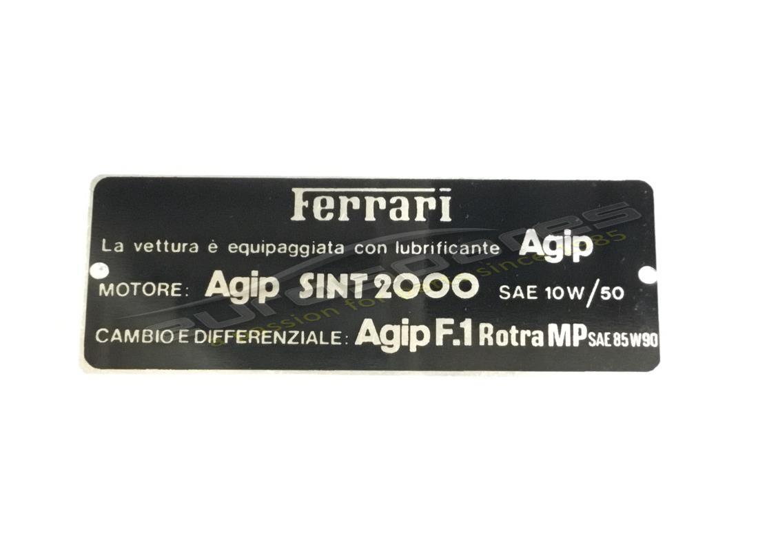 NEW FERRARI AGIP PLATE. PART NUMBER FER2000 (1) new ferrari agip plate. part number fer2000 (1)