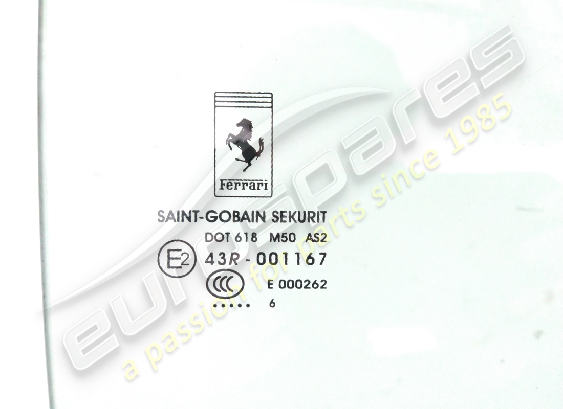 USED FERRARI RH DOOR WINDOW. PART NUMBER 84281500 (2) used ferrari rh door window. part number 84281500 (2)