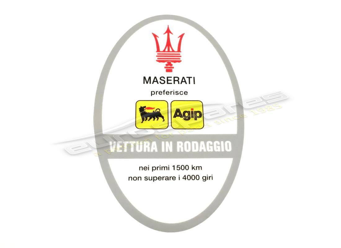 NEW MASERATI 70'S RUNNING IN STICKER. PART NUMBER MST001 (1) new maserati 70's running in sticker. part number mst001 (1)