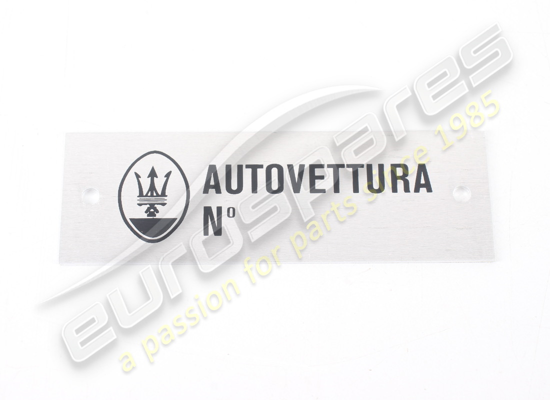 NEW MASERATI AUTOVETTURA PLATE. PART NUMBER MPL003 (1) new maserati autovettura plate. part number mpl003 (1)
