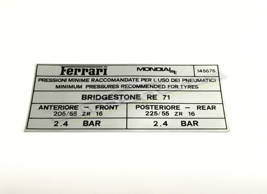 NEW FERRARI BRIDGESTONE TYRE INFLATION STICKER. PART NUMBER 145676 (1) new ferrari bridgestone tyre inflation sticker. part number 145676 (1)