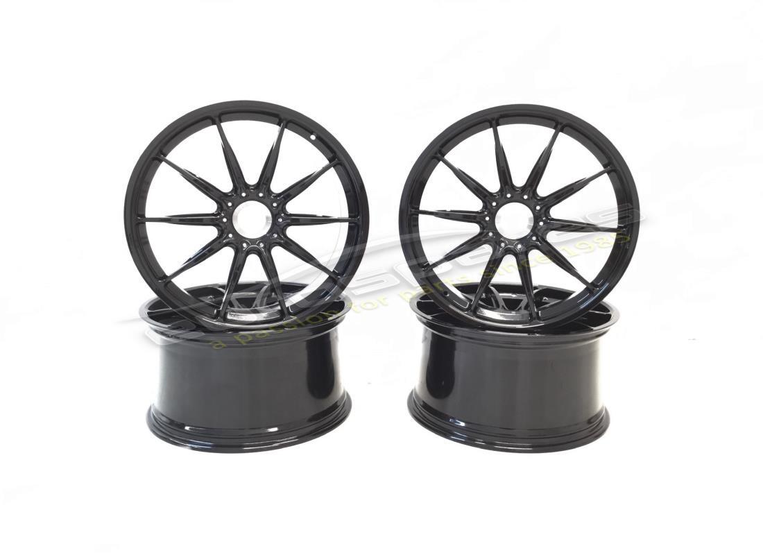 NEW LAMBORGHINI HURACAN CENTRE LOCK WHEELS SET (BASTET SHINY BLACK) SUPER TROFEO DESIGN. PART NUMBER 4T0099304A (1) new lamborghini huracan centre lock wheels set (bastet shiny black) super trofeo design. part number 4t0099304a (1)