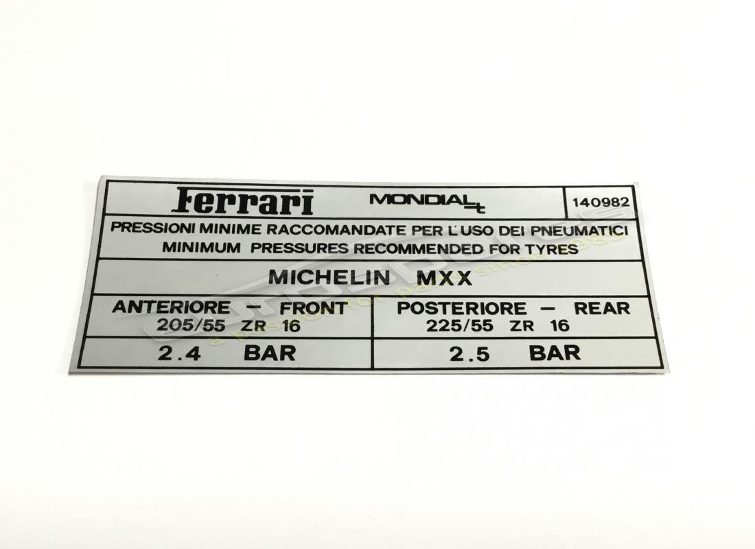 NEW FERRARI GOODYEAR TYRE INFLATION STICKER. PART NUMBER 140982 (1) new ferrari goodyear tyre inflation sticker. part number 140982 (1)
