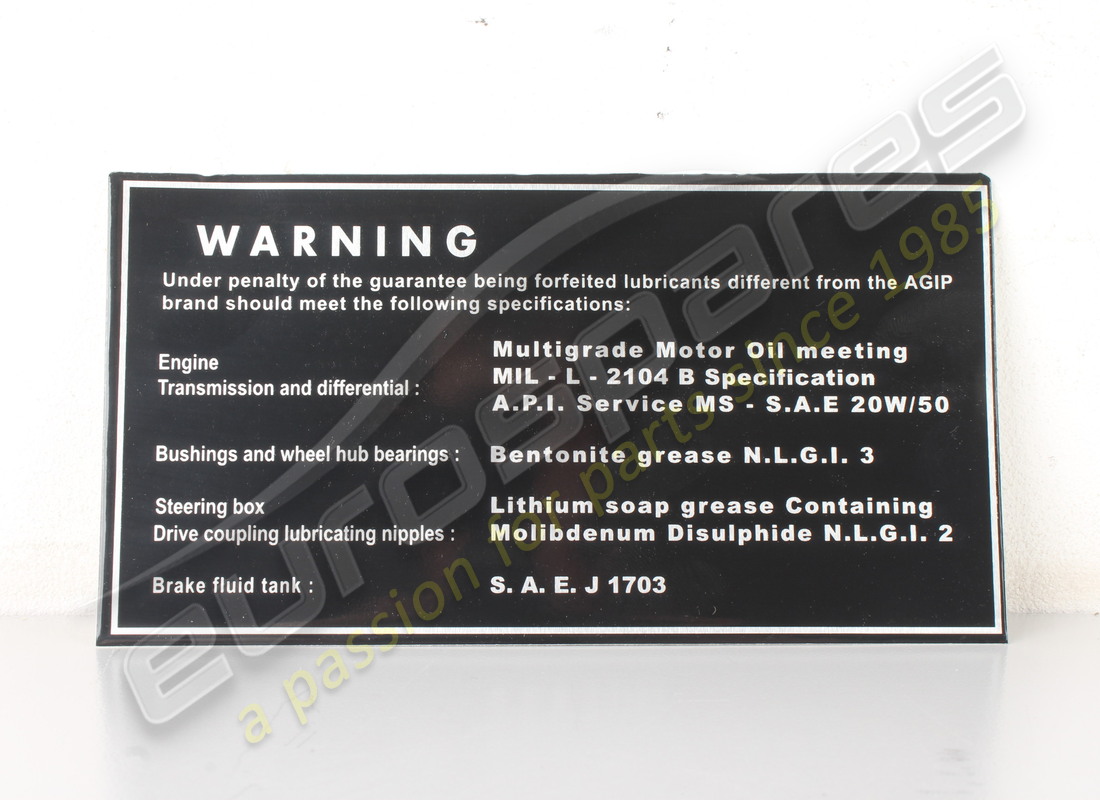 NEW LAMBORGHINI WARNING LUBRICANTS STICKER. PART NUMBER LST013 (1) new lamborghini warning lubricants sticker. part number lst013 (1)