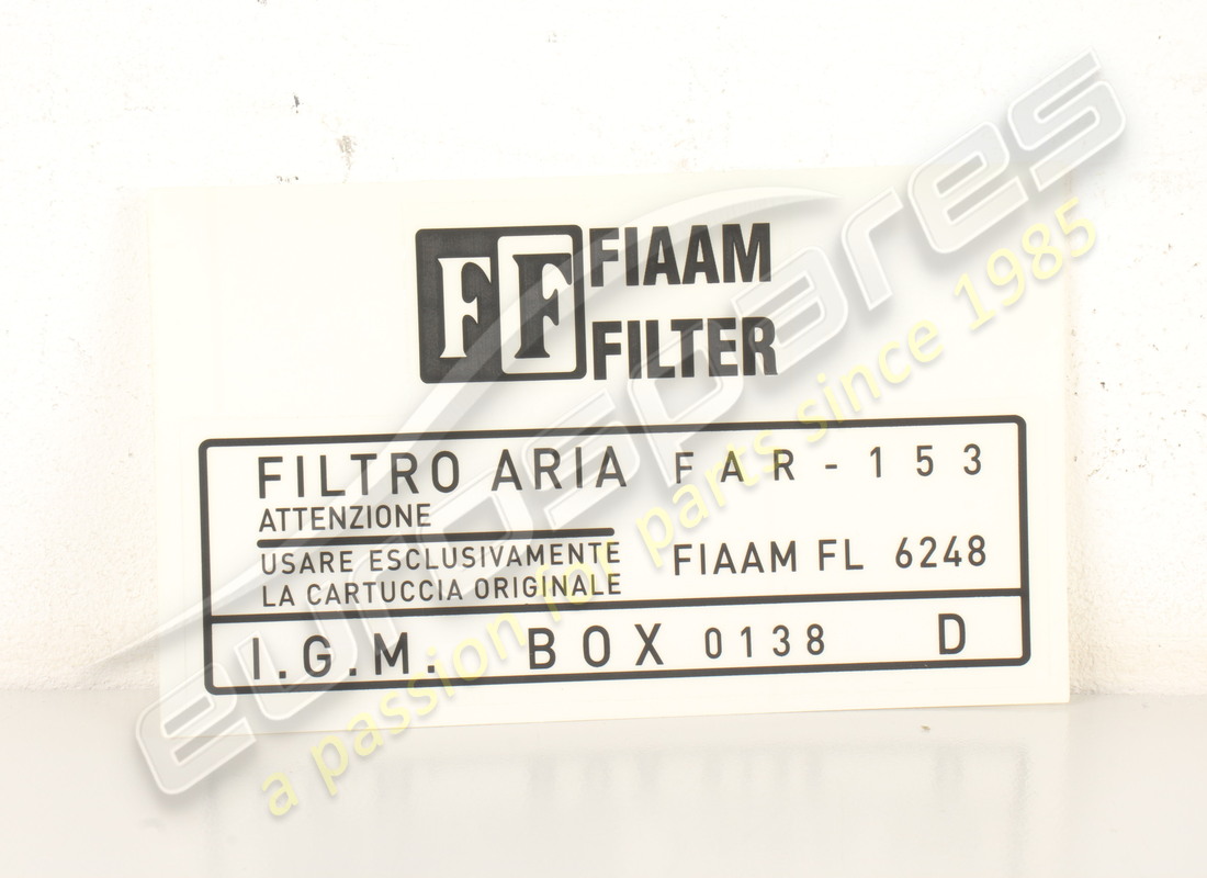 NEW LAMBORGHINI FIAAM AIR FILTER BOX STICKER (RIGHT). PART NUMBER LST003D (1) new lamborghini fiaam air filter box sticker (right). part number lst003d (1)