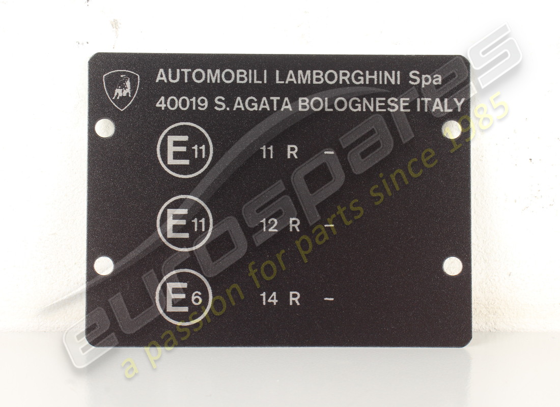 NEW LAMBORGHINI REGULATION PLATE. PART NUMBER 006110783 (1) new lamborghini regulation plate. part number 006110783 (1)