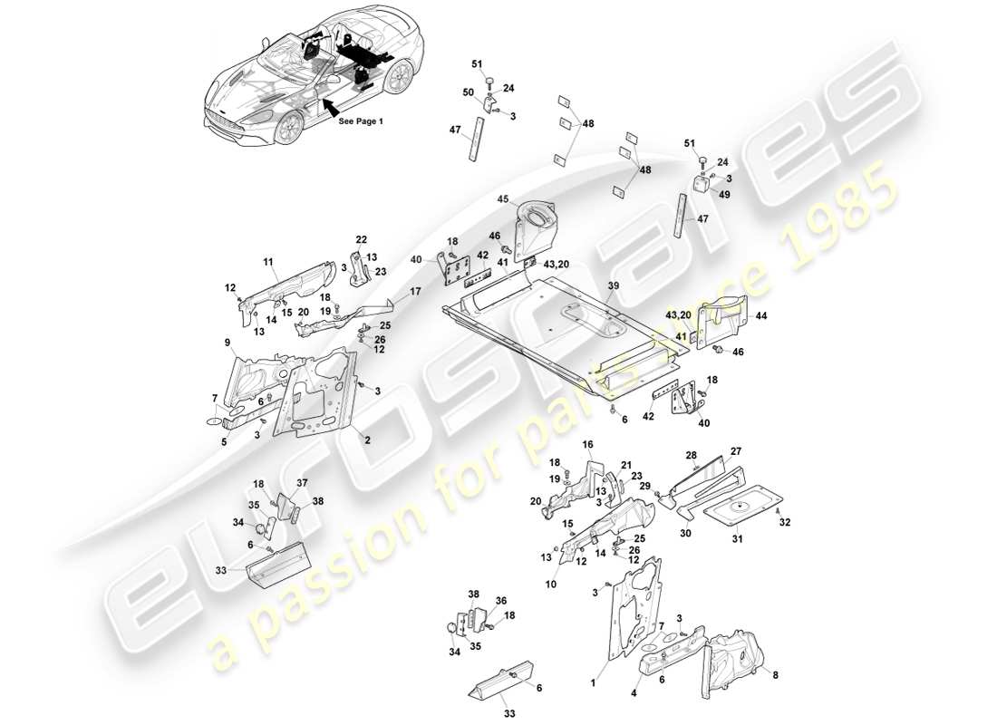 aston martin vanquish (2013) ancillary parts, volante, page 2 parts diagram