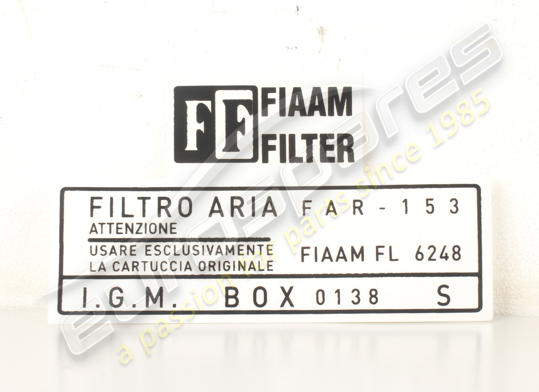 NEW LAMBORGHINI FIAAM AIR FILTER BOX STICKER (LEFT). PART NUMBER LST003S (1) new lamborghini fiaam air filter box sticker (left). part number lst003s (1)