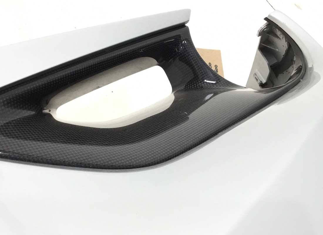 USED EUROSPARES FERRARI 488 REAR BUMPER WITH CARBON LIGHT SURROUNDS. PART NUMBER EAP1374241 (2) used eurospares ferrari 488 rear bumper with carbon light surrounds. part number eap1374241 (2)