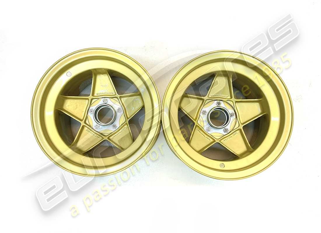 RECONDITIONED FERRARI CAMPAGNOLO WHEEL SET FOR FERRARI 512S. PART NUMBER EAP1443599 (2) reconditioned ferrari campagnolo wheel set for ferrari 512s. part number eap1443599 (2)