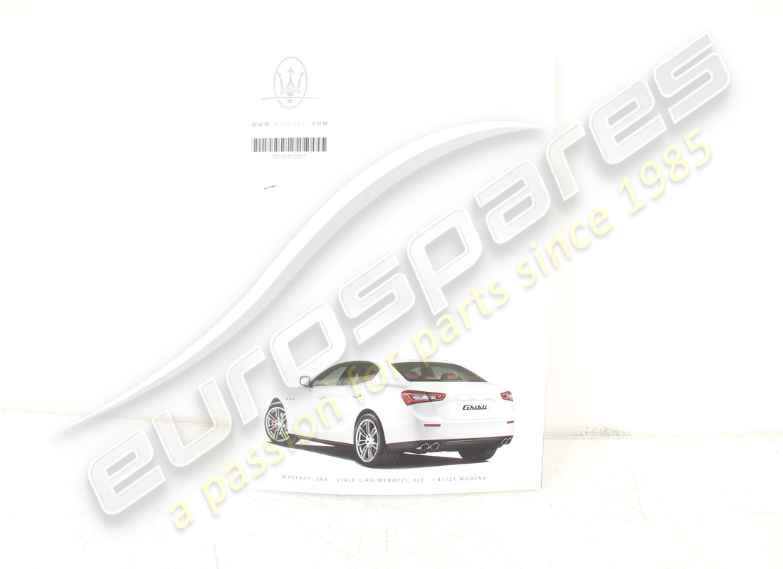 new maserati car quick reference guide it. part number 910041231 (2)