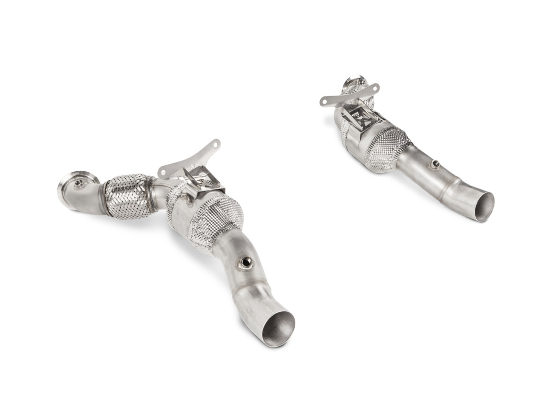 NEW AKRAPOVIC FERRARI 488 GTB / 488 SPIDER | LINK PIPE SET W/O CAT (SS). PART NUMBER LFESS2 (1) new akrapovic ferrari 488 gtb / 488 spider | link pipe set w/o cat (ss). part number lfess2 (1)