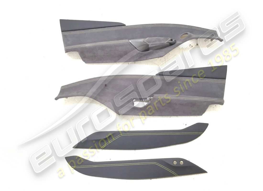 USED Eurospares Ferrari 488 LH & RH DOOR PANELS (GREY ALCANTARA & YELLOW STITCHING & BLACK LEATHER & YELLOW STITCHING) . PART NUMBER EAP1374250 (1)