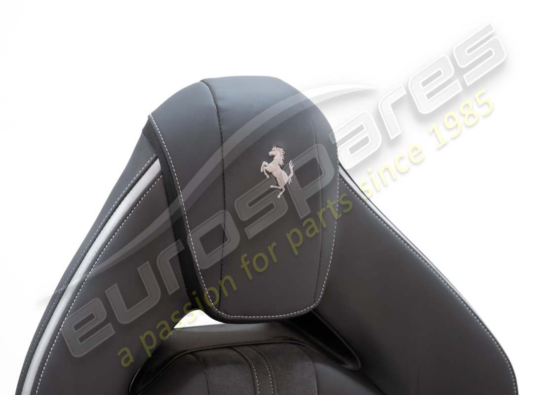 damaged ferrari full electric std style seats with alcantara centre & leather bolsters, horse stitched on headrest,. part number eap1563082 (2)