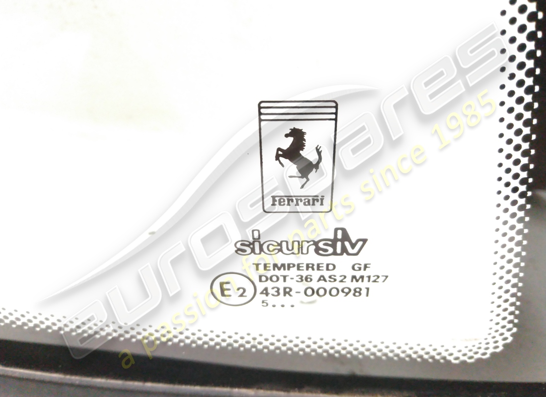 USED FERRARI RH REAR SIDE GLASS. PART NUMBER 65645200 (2) used ferrari rh rear side glass. part number 65645200 (2)