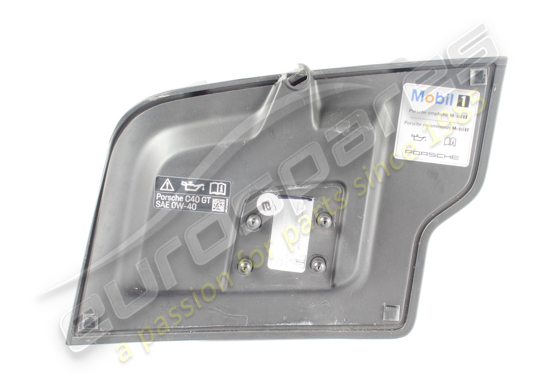 DAMAGED PORSCHE SERVICE FLAP MATT BLACK. PART NUMBER 9GT827224OK1 (2) damaged porsche service flap matt black. part number 9gt827224ok1 (2)