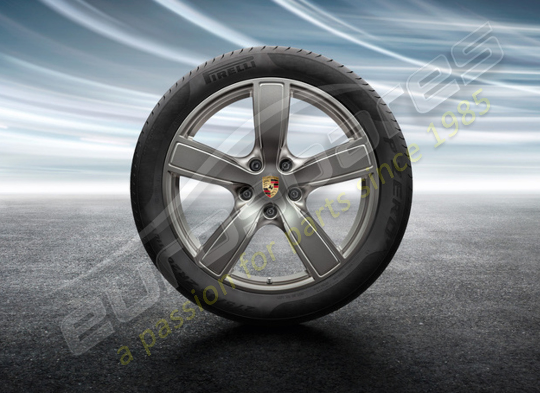 NEW PORSCHE 20 INCH CAYENNE SPORT CLASSIC SUMMER WHEEL AND TYRE SET - COMFORT - PAINTED IN PLATINUM (SATIN-GLOSS). PART NUMBER 9Y0044640E (1) new porsche 20 inch cayenne sport classic summer wheel and tyre set - comfort - painted in platinum (satin-gloss). part number 9y0044640e (1)