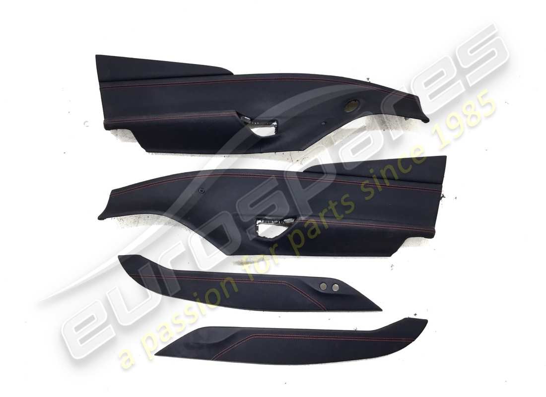 USED Eurospares Ferrari 488 LH & RH DOOR PANELS (BLACK LEATHER & RED STITCHING) . PART NUMBER EAP1374249 (1)
