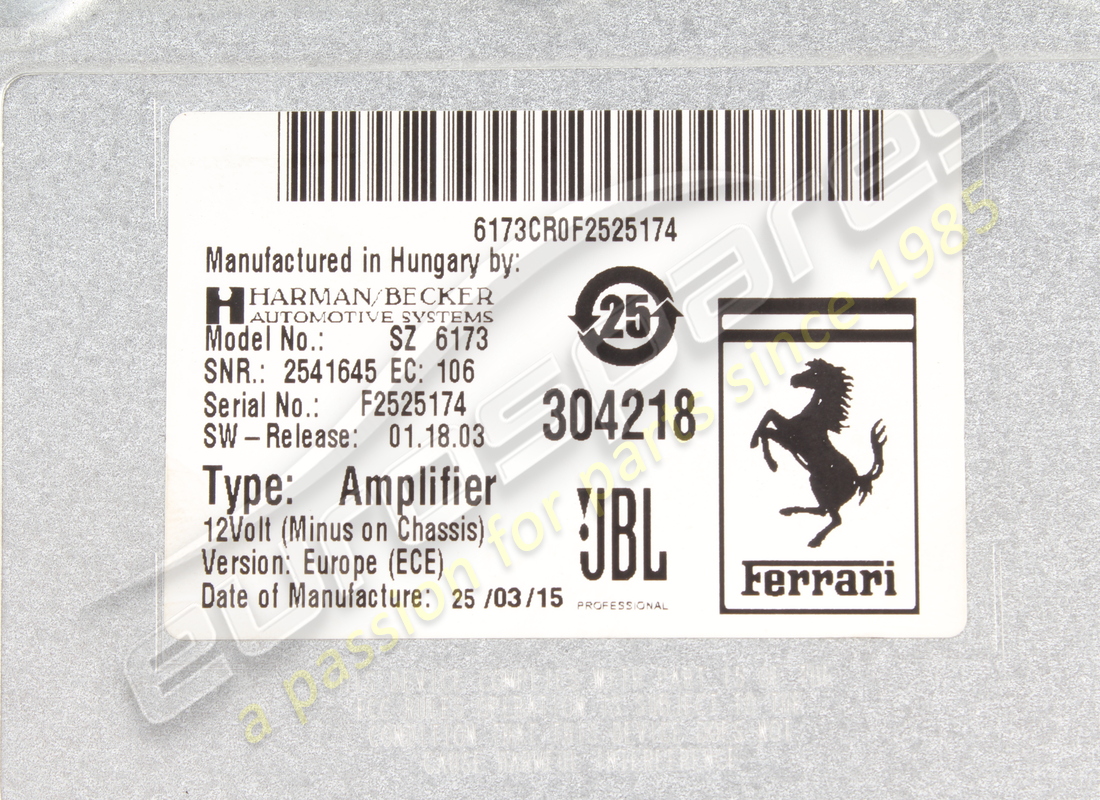used ferrari 16-channel amplifier. part number 304218 (8)