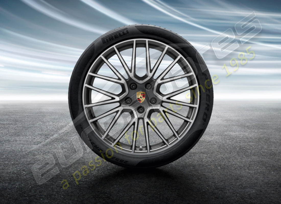 NEW PORSCHE 21 INCH RS SPYDER DESIGN SUMMER WHEEL AND TYRE SET. PART NUMBER 9Y0044640H (1) new porsche 21 inch rs spyder design summer wheel and tyre set. part number 9y0044640h (1)