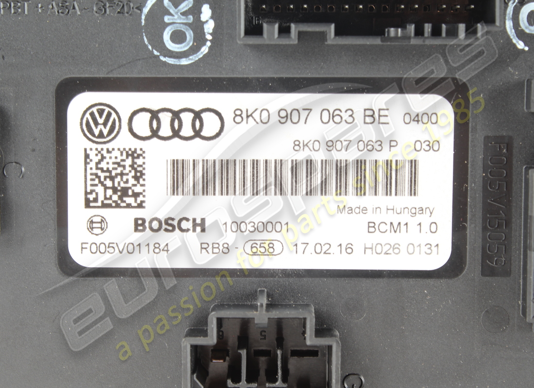 USED LAMBORGHINI BODY COMPUTER. PART NUMBER 8K0907063BE (2) used lamborghini body computer. part number 8k0907063be (2)