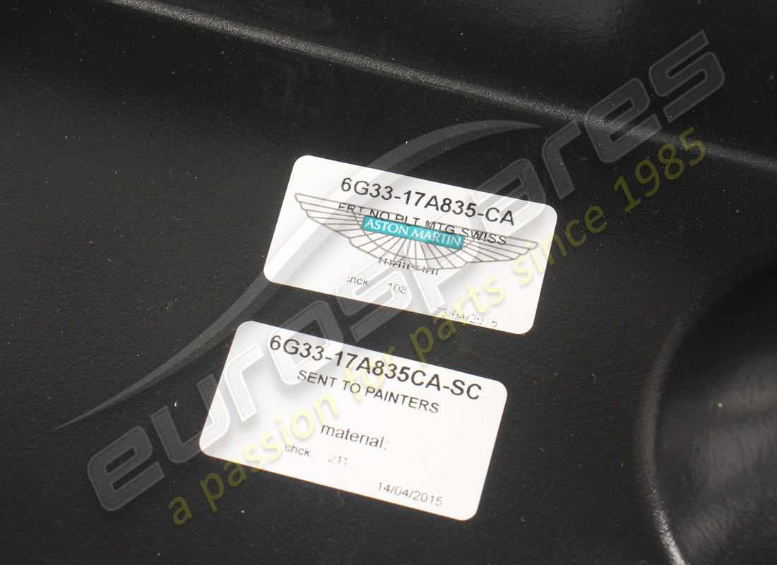 NEW ASTON MARTIN PLINTH, FRONT NUMBER PLATE HOLDER. PART NUMBER 6G3317A835CA (3) new aston martin plinth, front number plate holder. part number 6g3317a835ca (3)