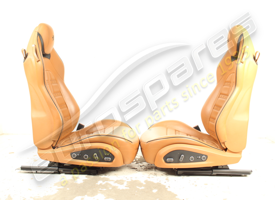 USED EUROSPARES COMPLETE FRONT & REAR SEET SET ( CUIOIO LEATHER WITH BLACK STITCHING ). PART NUMBER EAP1566195 (5) used eurospares complete front & rear seet set ( cuioio leather with black stitching ). part number eap1566195 (5)