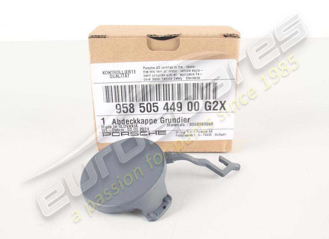 NEW PORSCHE TOWING EYE CAP LEFT PRIMED. PART NUMBER 95850544900G2X (1) new porsche towing eye cap left primed. part number 95850544900g2x (1)