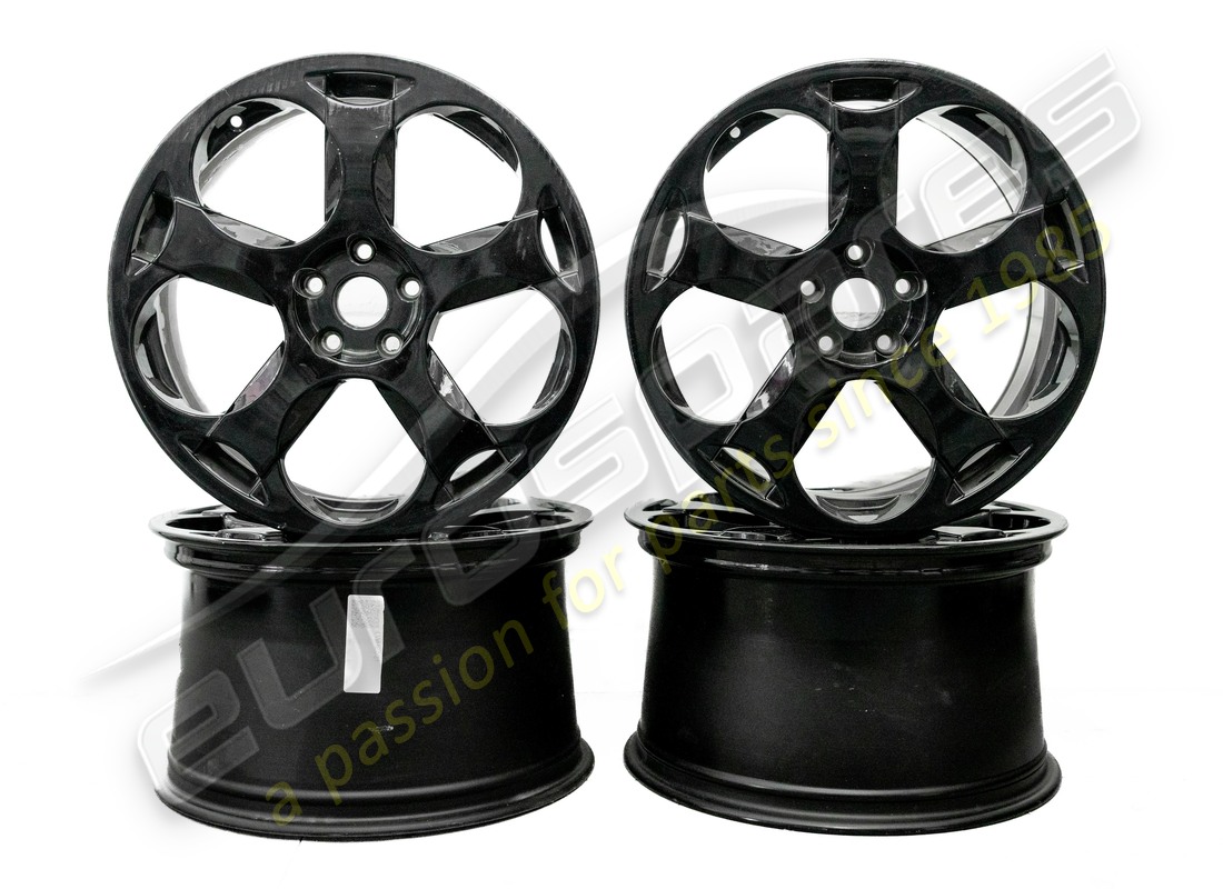 USED Lamborghini CASSIOPEA SHINY BLACK WHEELS SET . PART NUMBER LWHE021 (1)