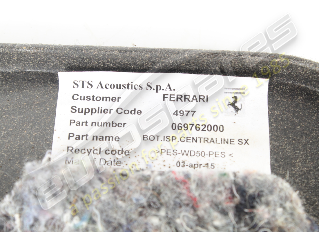 USED FERRARI LH INSPECTION PANEL. PART NUMBER 69762000 (3) used ferrari lh inspection panel. part number 69762000 (3)