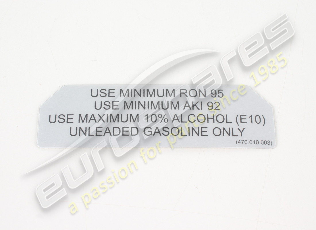 NEW LAMBORGHINI FUEL TYPE KRAFTSTOFFVERBRAUC. PART NUMBER 470010003 (1) new lamborghini fuel type kraftstoffverbrauc. part number 470010003 (1)