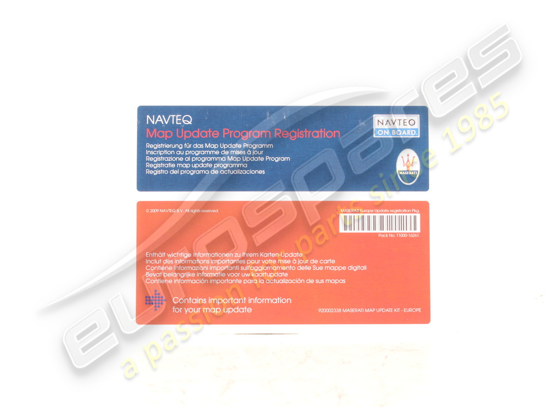 NEW MASERATI MASERATI MAP EUROPE UPDATE KIT. PART NUMBER 920002338 (1) new maserati maserati map europe update kit. part number 920002338 (1)