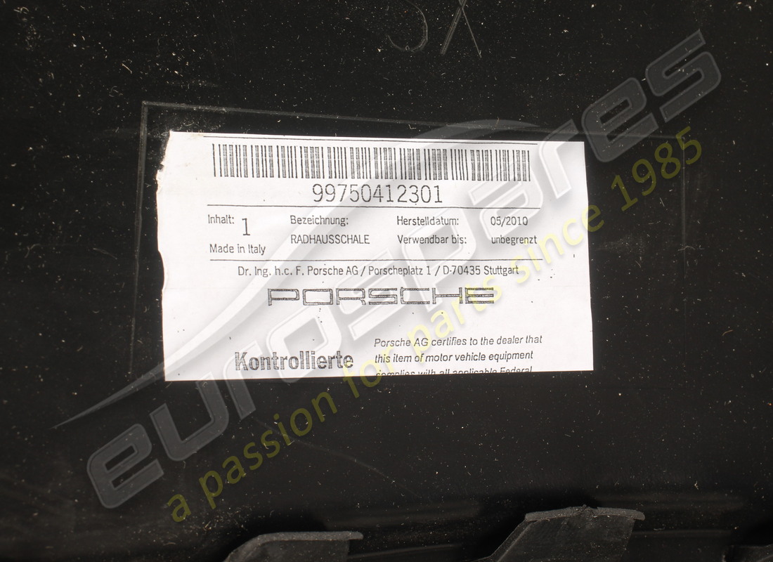 NEW PORSCHE WHEELHOUSE PROTECTOR. PART NUMBER 99750412301 (5) new porsche wheelhouse protector. part number 99750412301 (5)